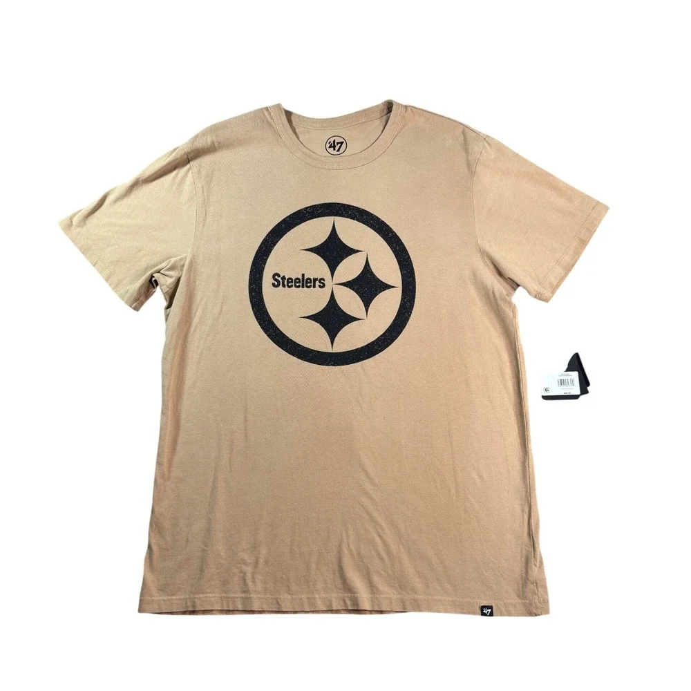 47 Brand Pittsburgh Steelers NFL T-Shirt Dusted Khaki Tan Mens Large NWT